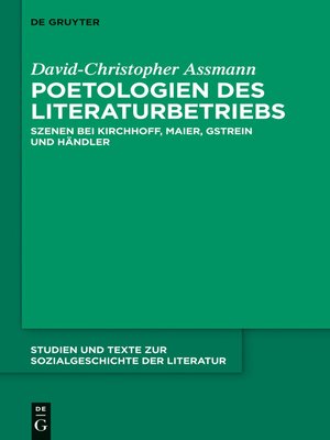 cover image of Poetologien des Literaturbetriebs